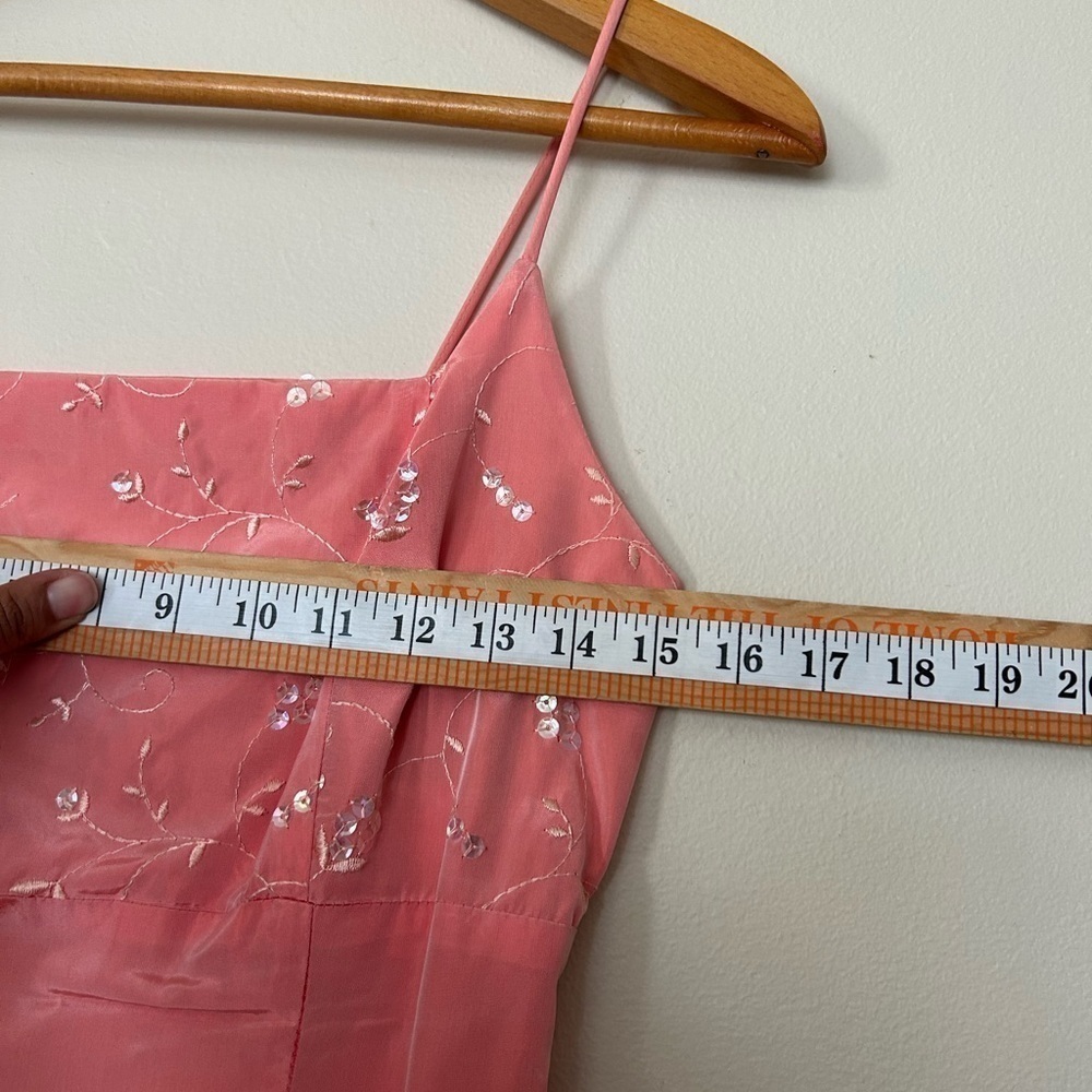 VTG Y2K BE SMART SLEEVELESS SPARKLE TIE AND SKARF MAXI DRES 5/6 HOCO Homecoming - Picture 8 of 15